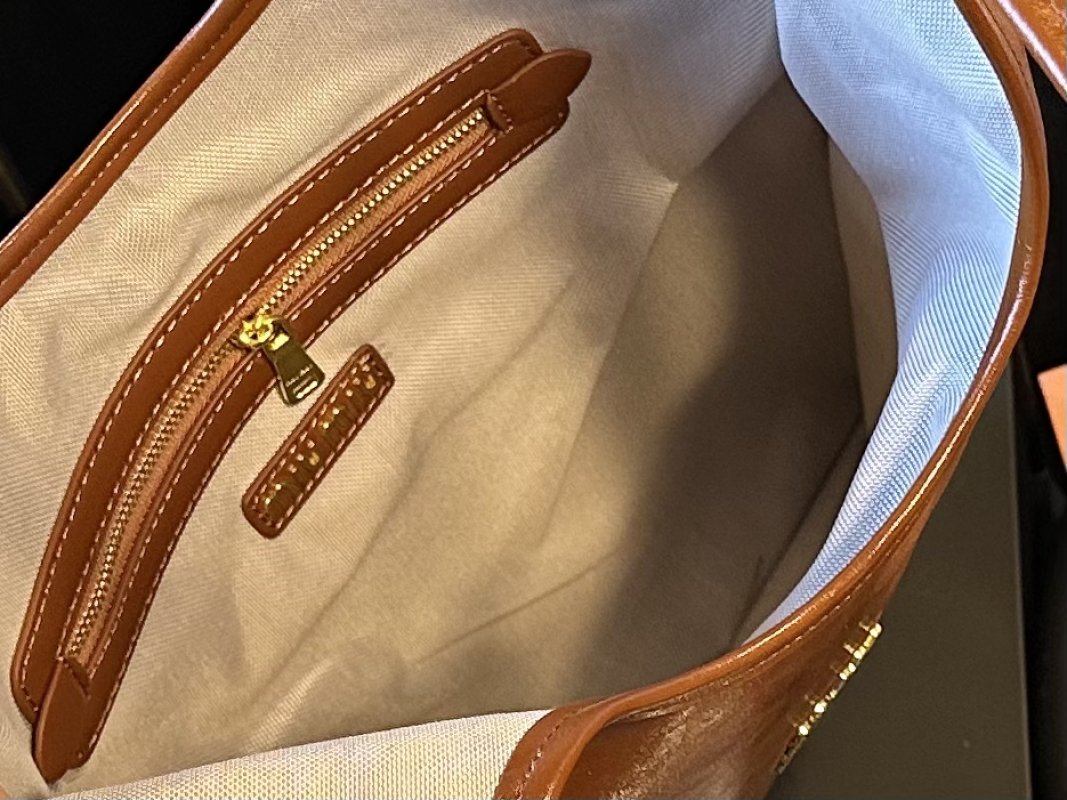 Miu Miu Cognac Leather Tote Bag 30cm view
