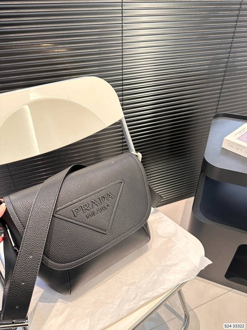 Prada Messenger Bag Grey Leather Replica view
