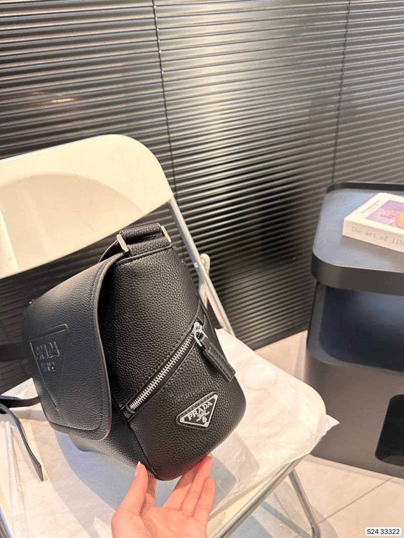 Prada Messenger Bag Grey Leather Replica view