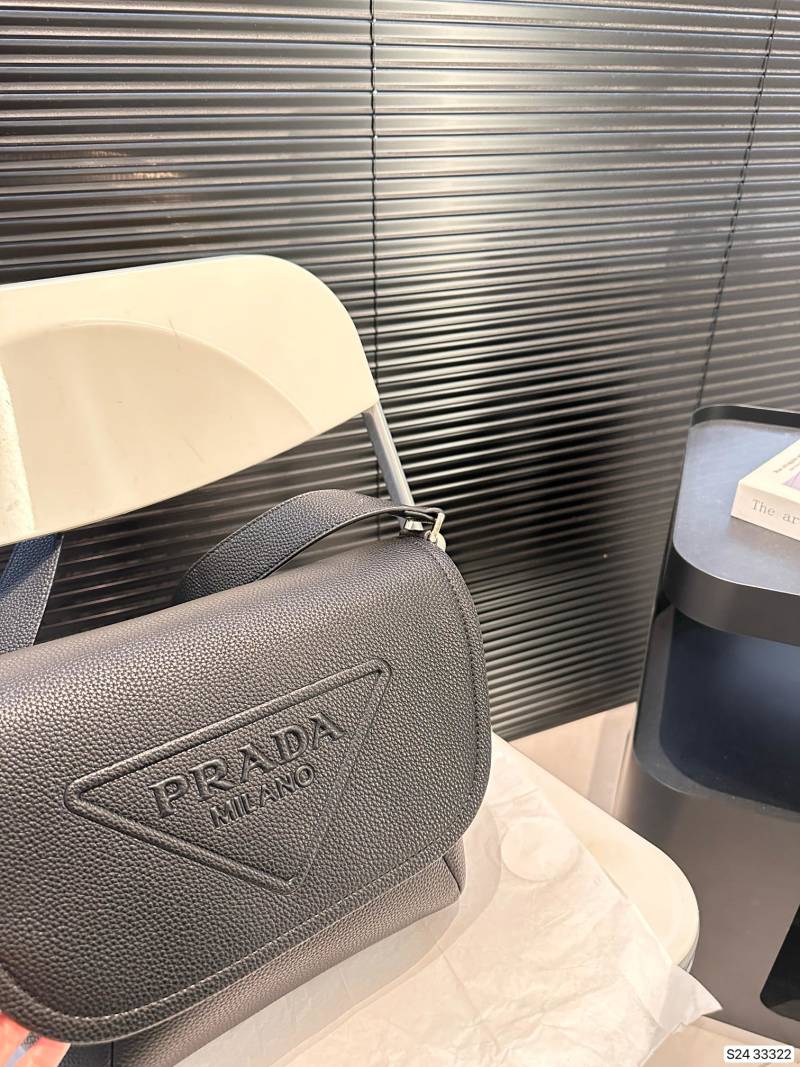 Prada Messenger Bag Grey Leather Replica view