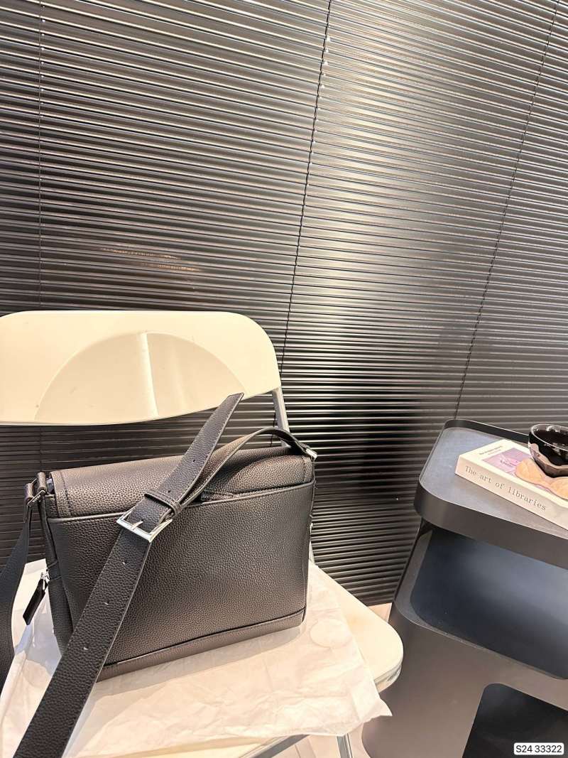 Prada Messenger Bag Grey Leather Replica view