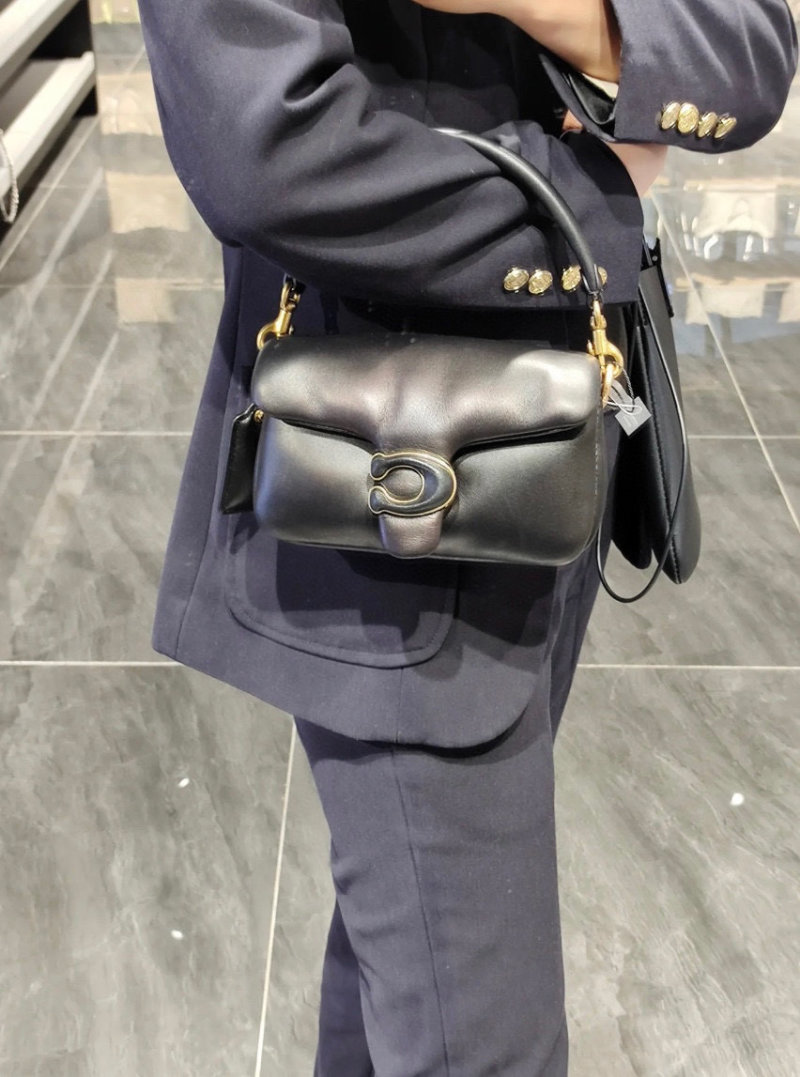 Coach C Pillow Black Leather Shoulder Bag view