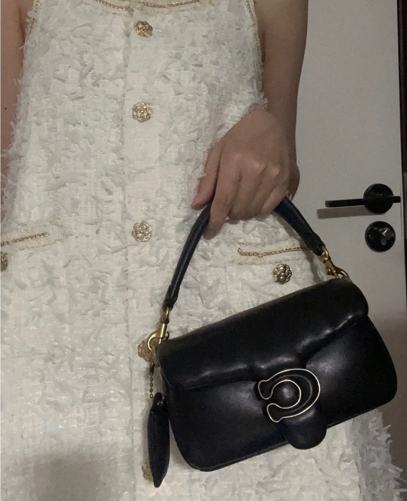 Coach C Pillow Black Leather Shoulder Bag view