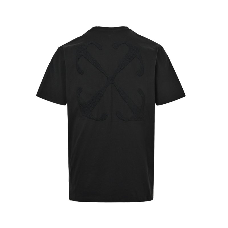 Black Oversized T-Shirt with Textured Arrow Back Print view