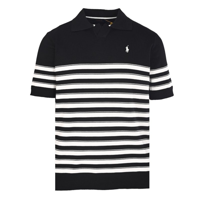 Polo Ralph Lauren Black White Striped Polo Shirt view
