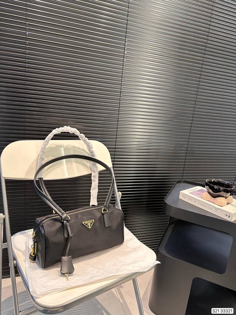 Prada Black Nylon Bowling Bag