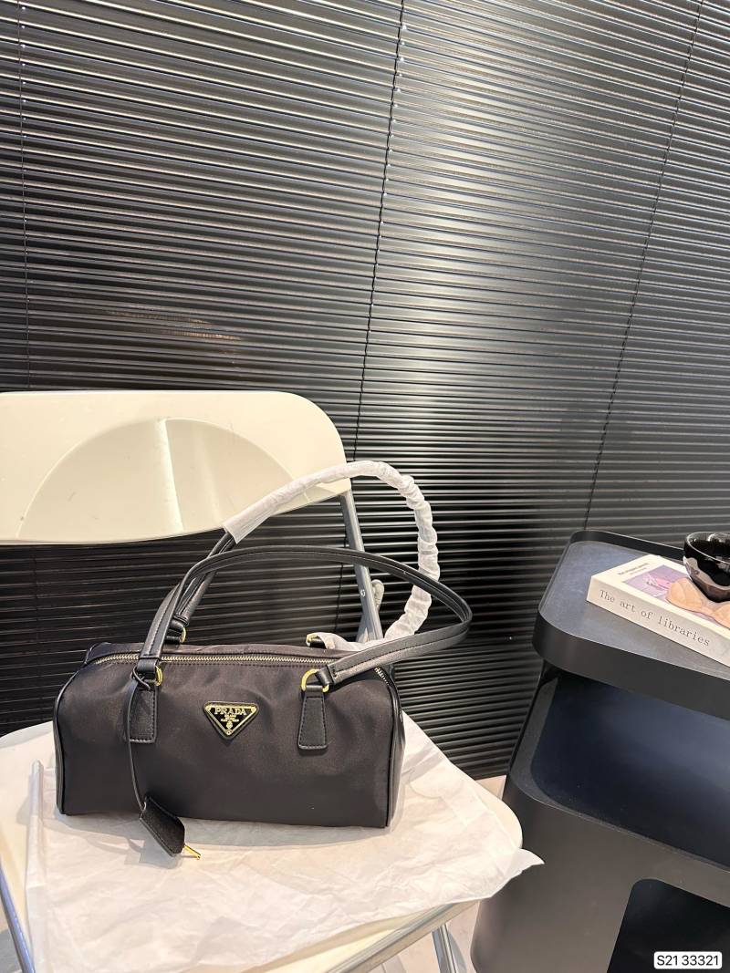 Prada Black Nylon Bowling Bag view