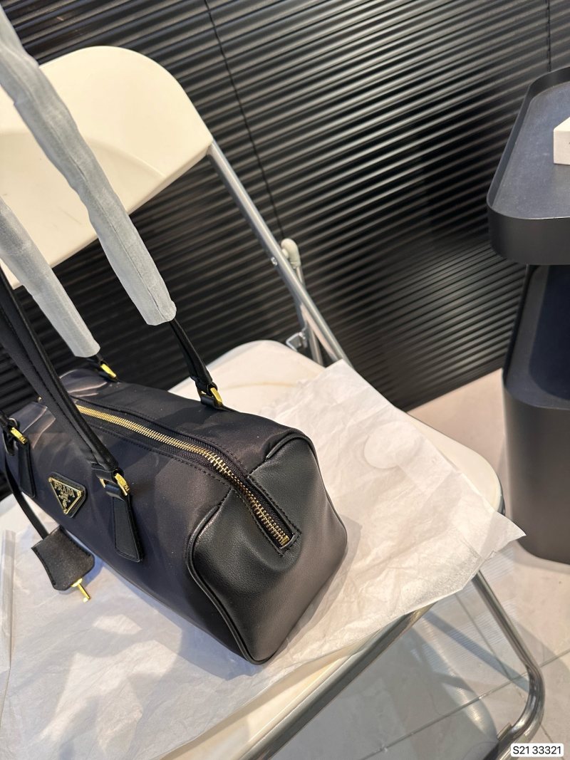 Prada Black Nylon Bowling Bag view