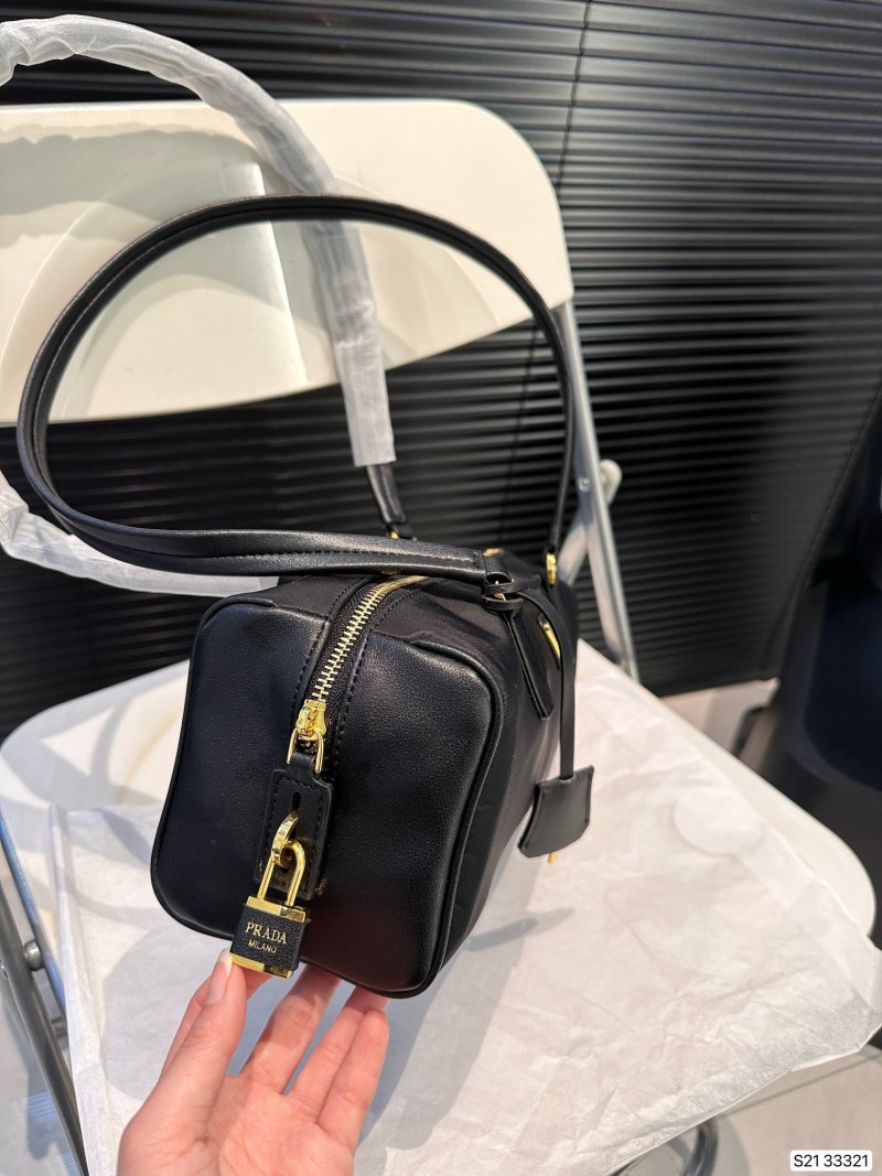 Prada Black Nylon Bowling Bag view