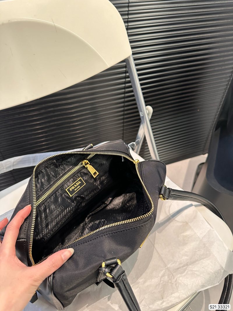 Prada Black Nylon Bowling Bag view