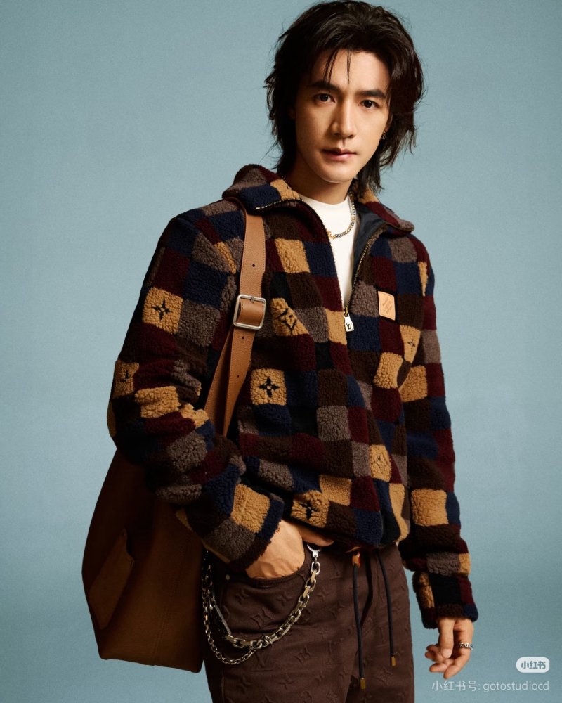 Colorblock Patchwork Fleece Jacket - Navy/Burgundy/Tan