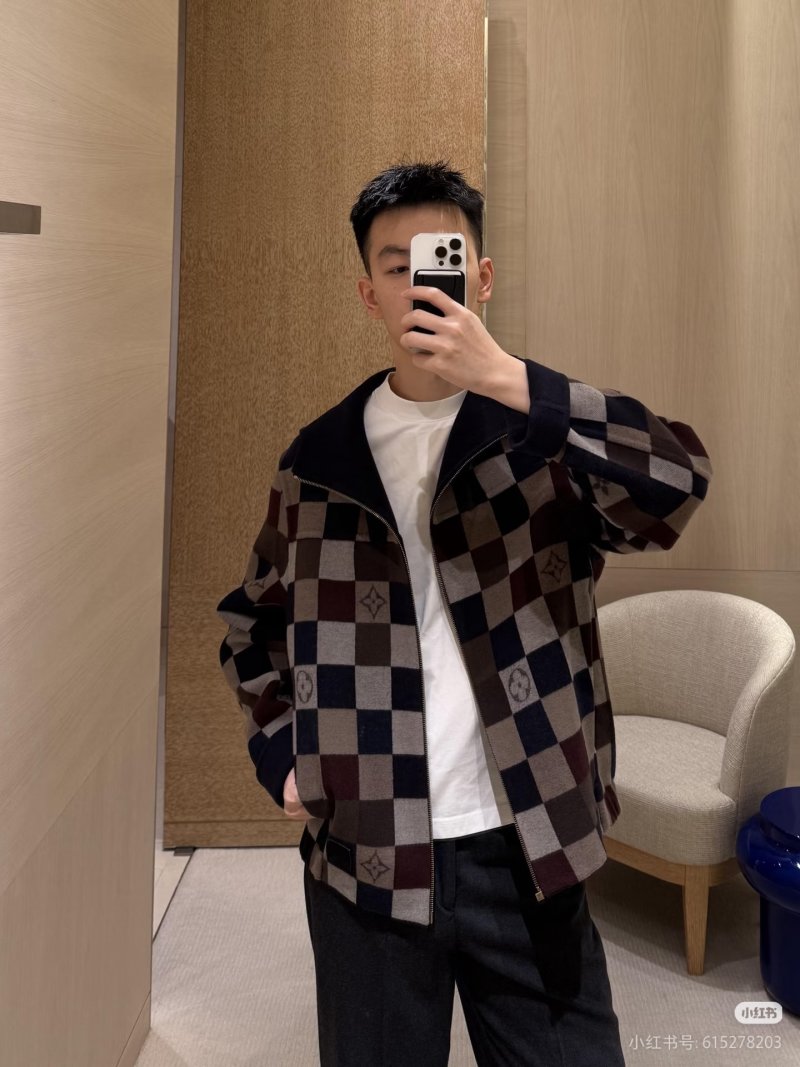 Colorblock Patchwork Fleece Jacket - Navy/Burgundy/Tan view