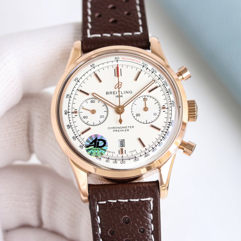 Breitling Navitimer Chronograph 42mm White Dial Rose Gold view