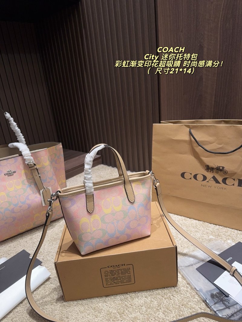 Coach City Mini Tote Rainbow Gradient Print Bag view