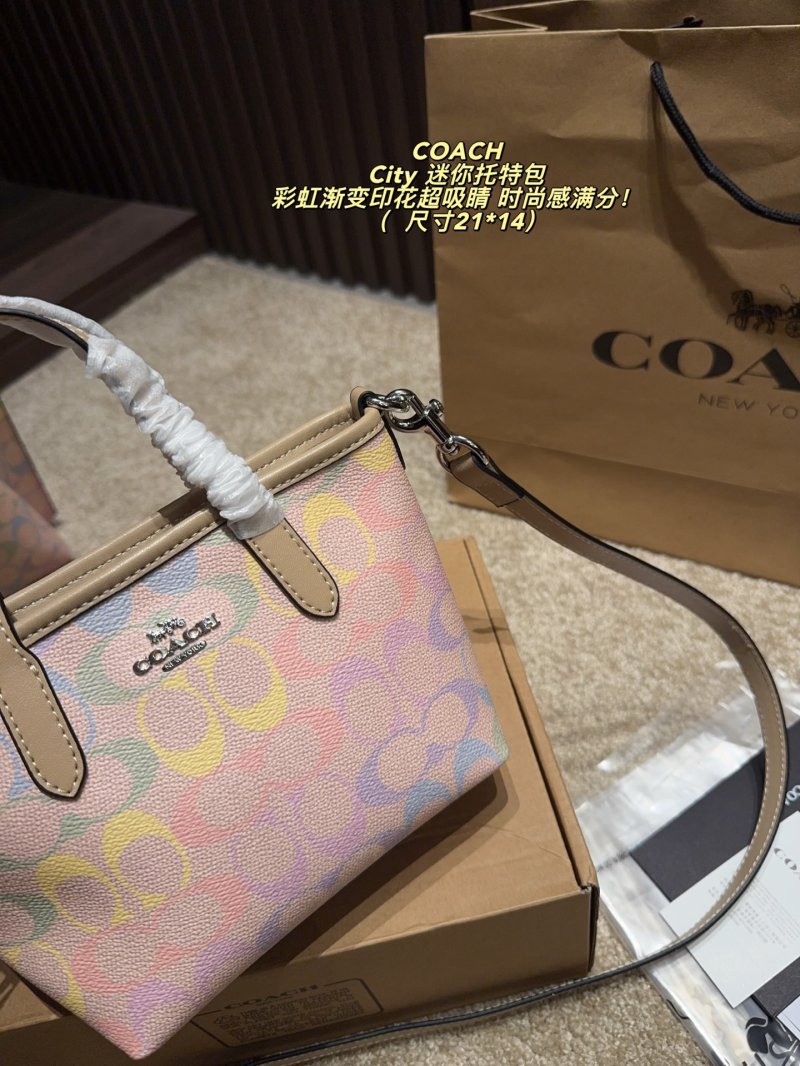 Coach City Mini Tote Rainbow Gradient Print Bag view