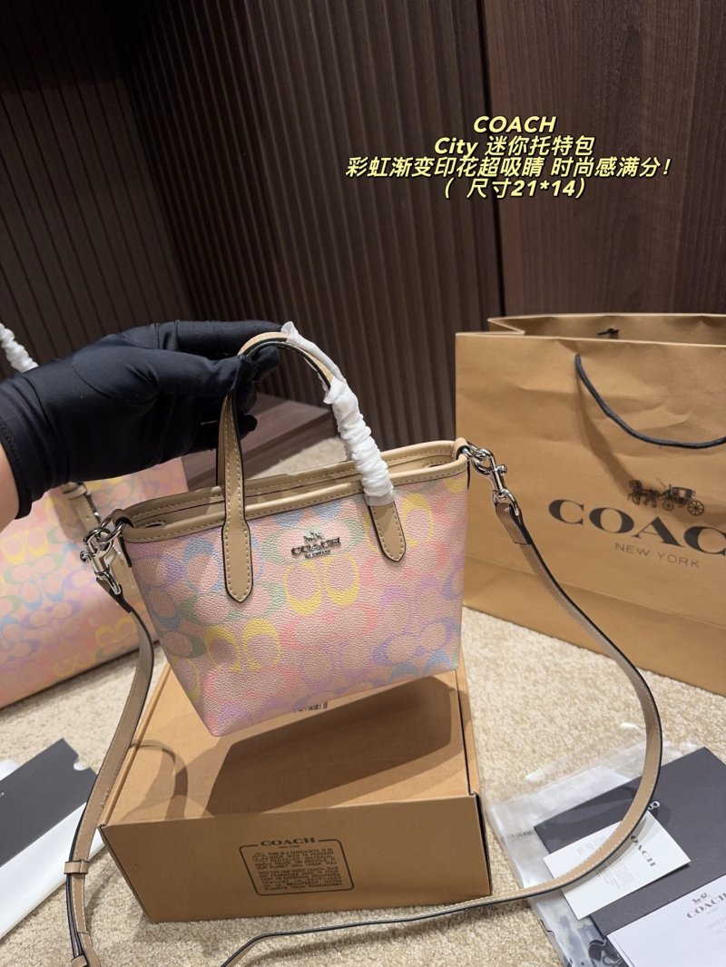Coach City Mini Tote Rainbow Gradient Print Bag view