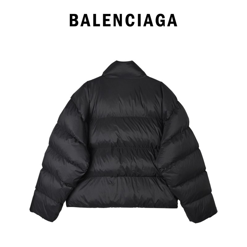 Balenciaga Embroidered Logo Puffer Down Jacket Black view