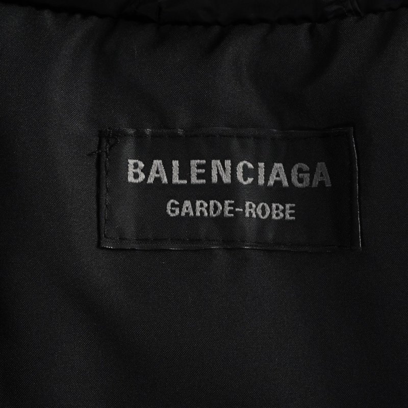 Balenciaga Embroidered Logo Puffer Down Jacket Black view