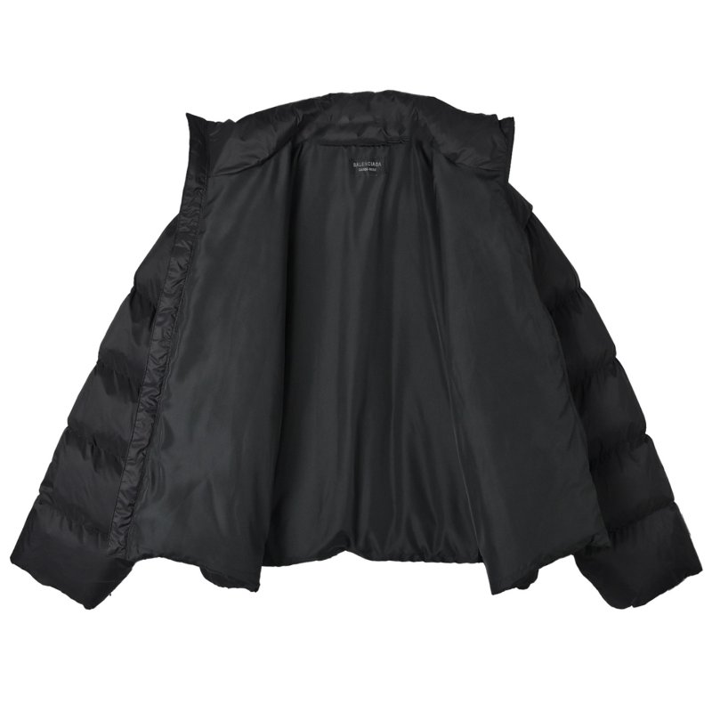 Balenciaga Embroidered Logo Puffer Down Jacket Black view