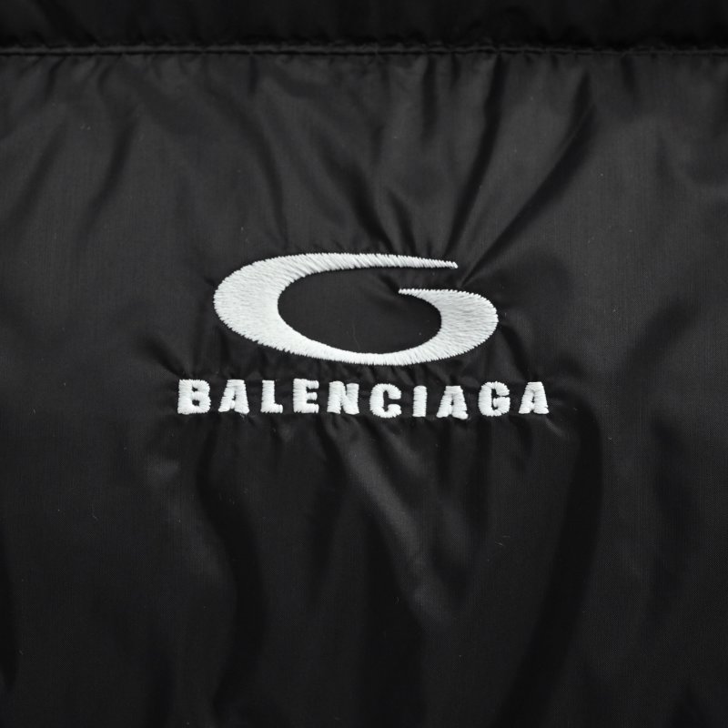 Balenciaga Embroidered Logo Puffer Down Jacket Black view