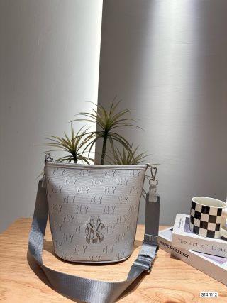 MLB Cream Monogram Bucket Shoulder Bag view 2