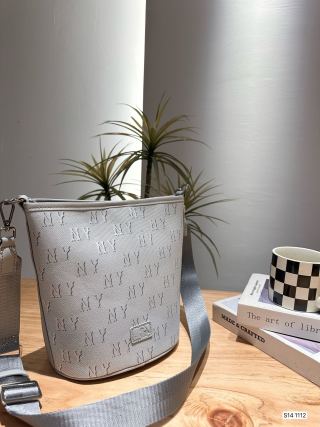 MLB Cream Monogram Bucket Shoulder Bag view 3