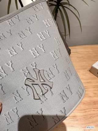 MLB Cream Monogram Bucket Shoulder Bag view 4