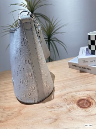 MLB Cream Monogram Bucket Shoulder Bag view 7