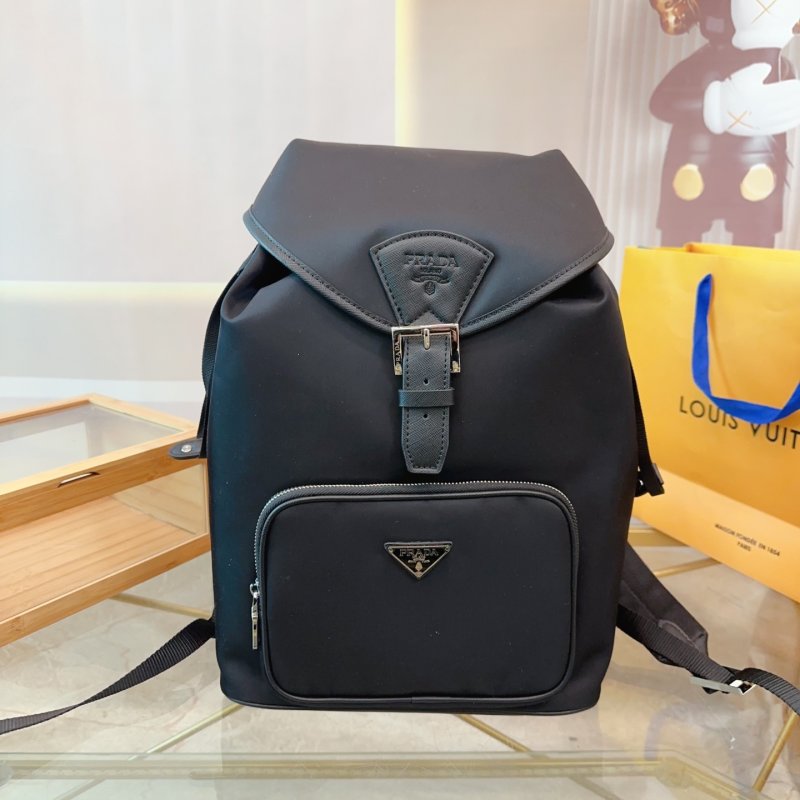 Prada Black Nylon Backpack with Triangle Logo