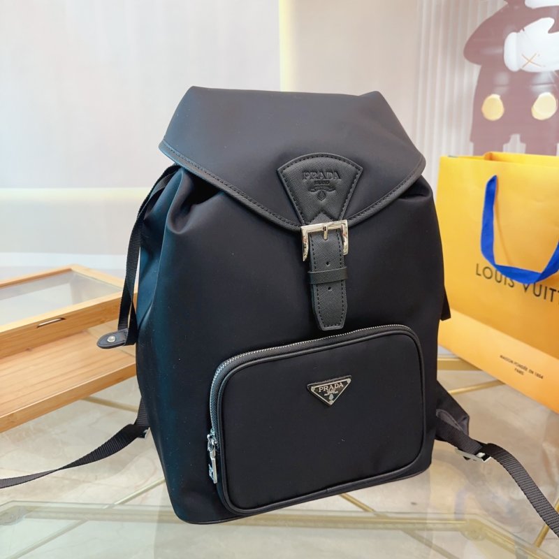 Prada Black Nylon Backpack with Triangle Logo view