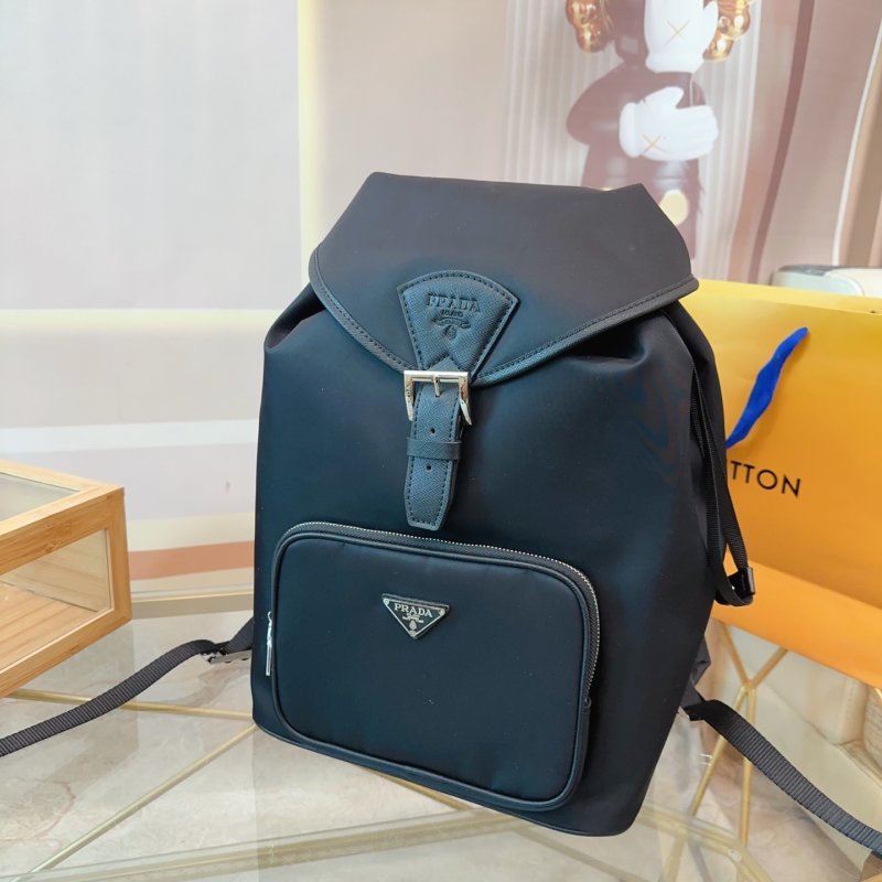 Prada Black Nylon Backpack with Triangle Logo view