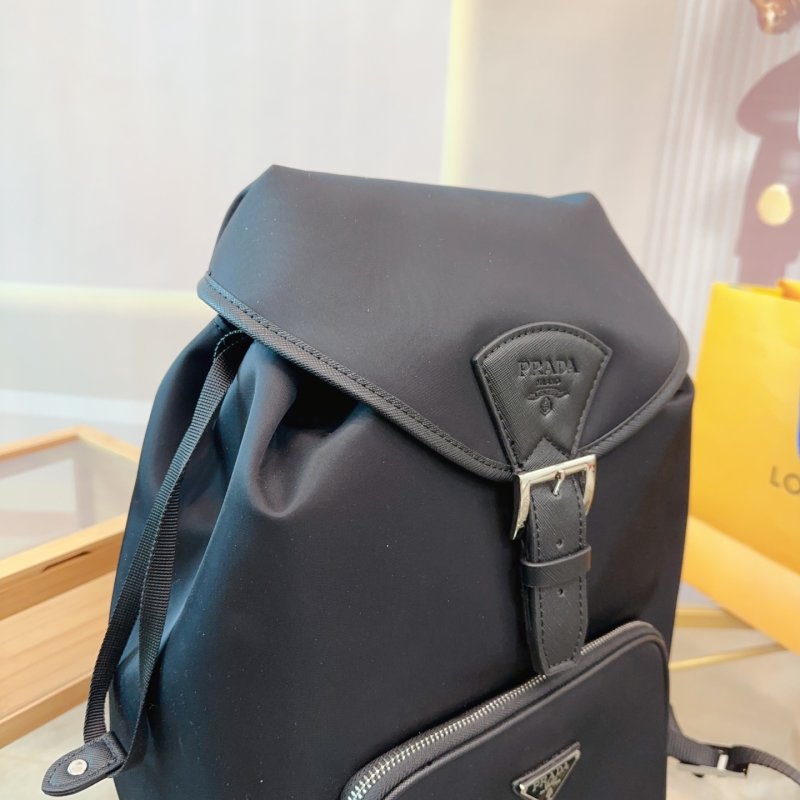 Prada Black Nylon Backpack with Triangle Logo view