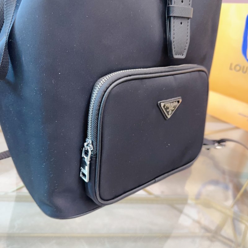 Prada Black Nylon Backpack with Triangle Logo view