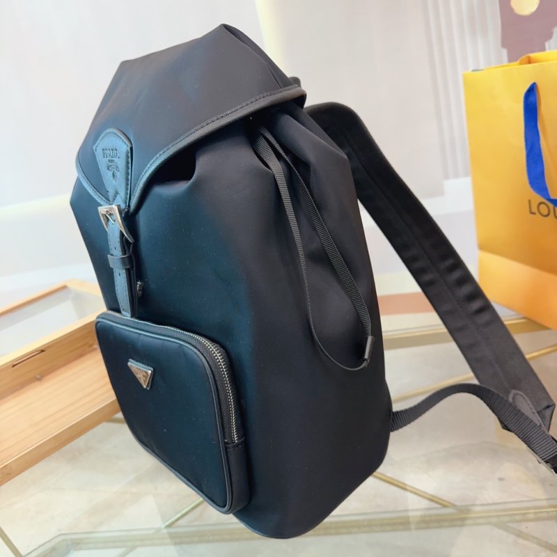 Prada Black Nylon Backpack with Triangle Logo view