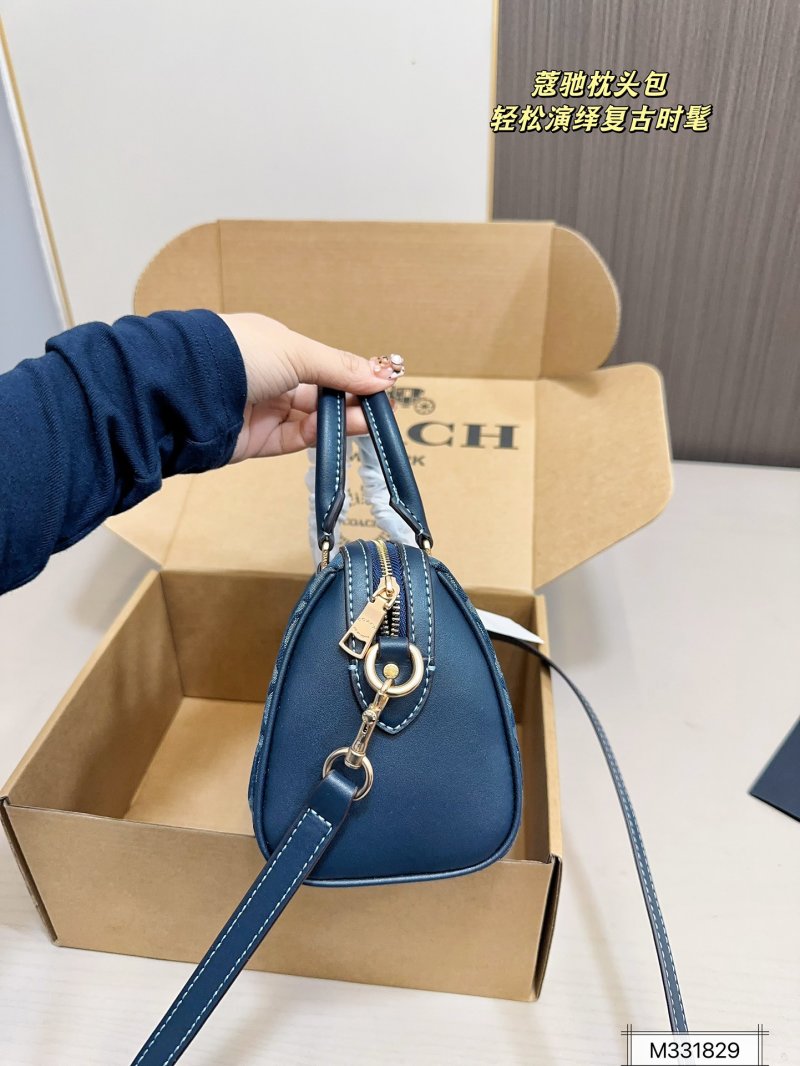 Coach Mini Pillow Bag Navy Signature Jacquard view