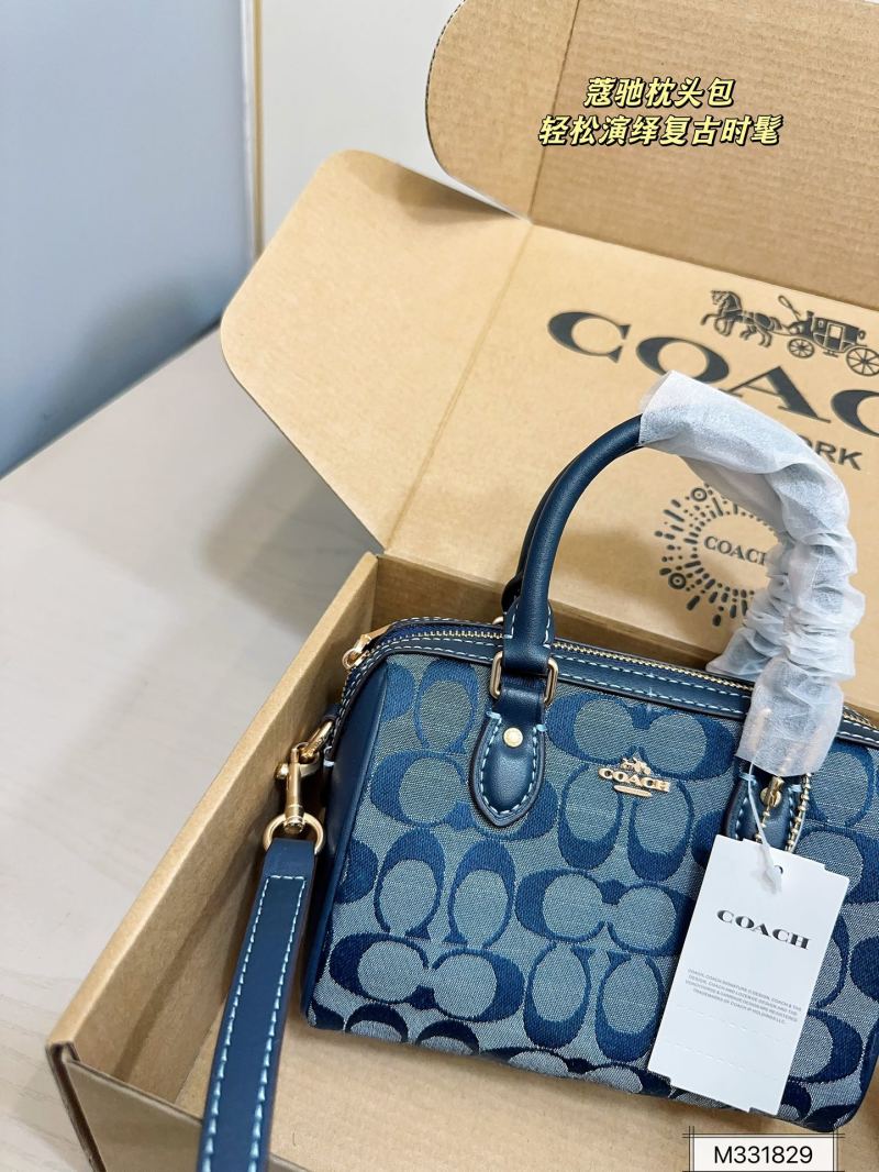 Coach Mini Pillow Bag Navy Signature Jacquard view