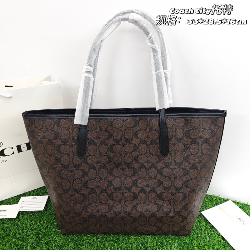 Coach City Tote Bag Brown Monogram view