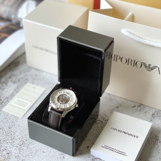Emporio Armani AR1946 Silver Skeleton Automatic Watch