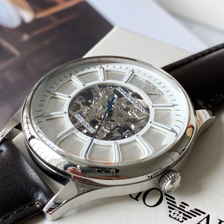Emporio Armani AR1946 Silver Skeleton Automatic Watch view 3