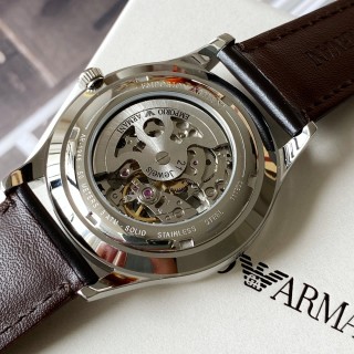 Emporio Armani AR1946 Silver Skeleton Automatic Watch view 4