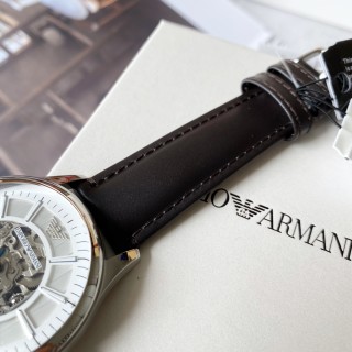 Emporio Armani AR1946 Silver Skeleton Automatic Watch view 6