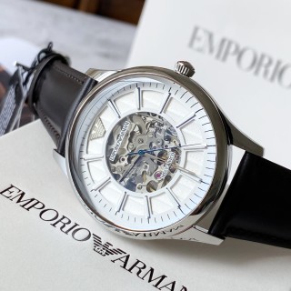 Emporio Armani AR1946 Silver Skeleton Automatic Watch view 8
