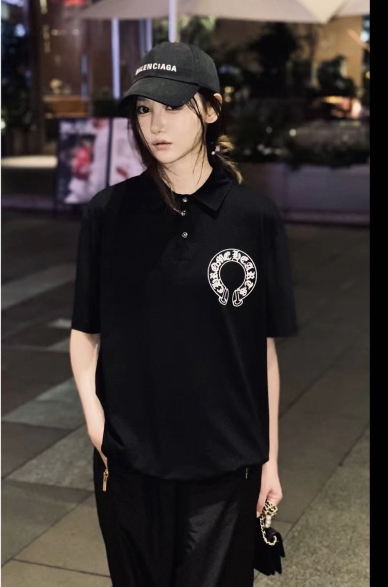 Chrome Hearts Black Horseshoe Logo Polo Shirt view