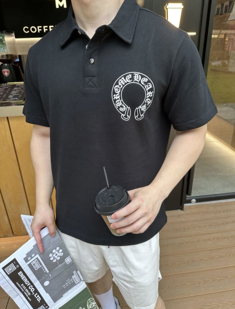 Chrome Hearts Black Horseshoe Logo Polo Shirt view