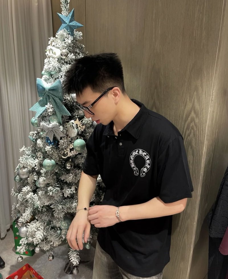 Chrome Hearts Black Horseshoe Logo Polo Shirt view