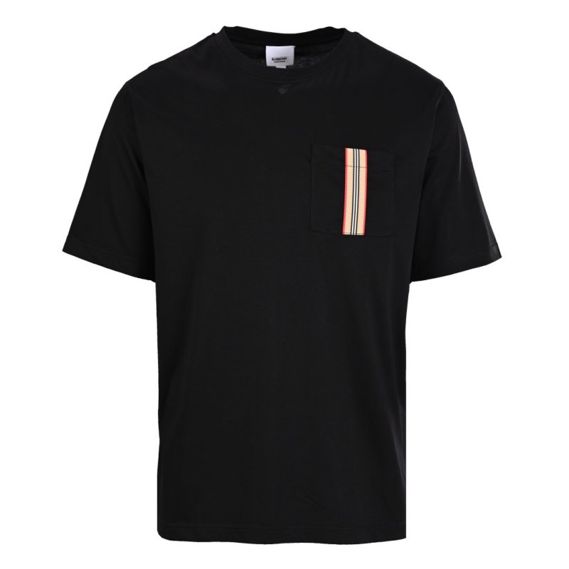Thom Browne Black Pocket T-Shirt with Signature Stripe view