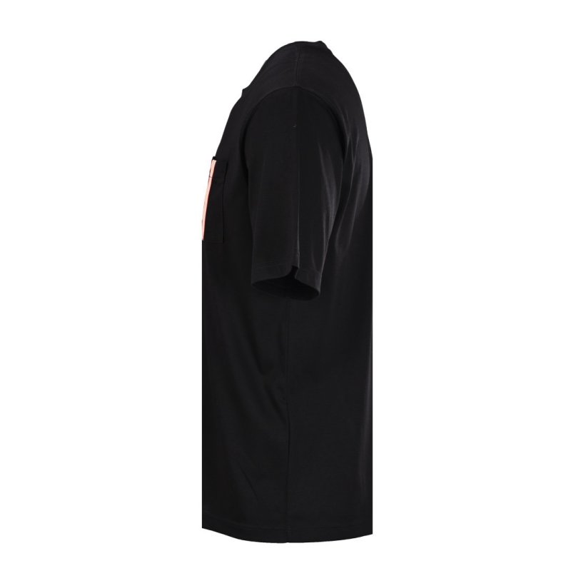 Thom Browne Black Pocket T-Shirt with Signature Stripe view