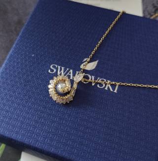 Swarovski Gold Snake Pendant Necklace with Pearl view 5