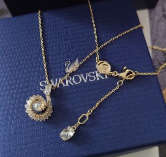 Swarovski Gold Snake Pendant Necklace with Pearl view 6