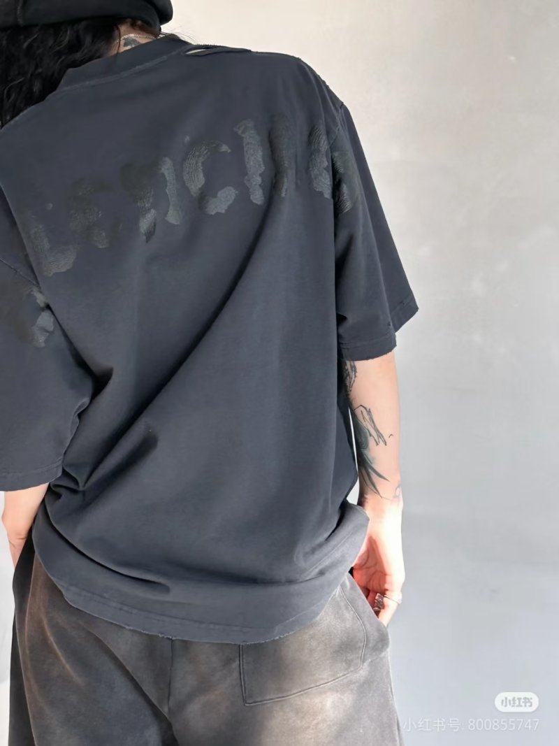 Black Oversized Graphic T-Shirt with Distressed Details view